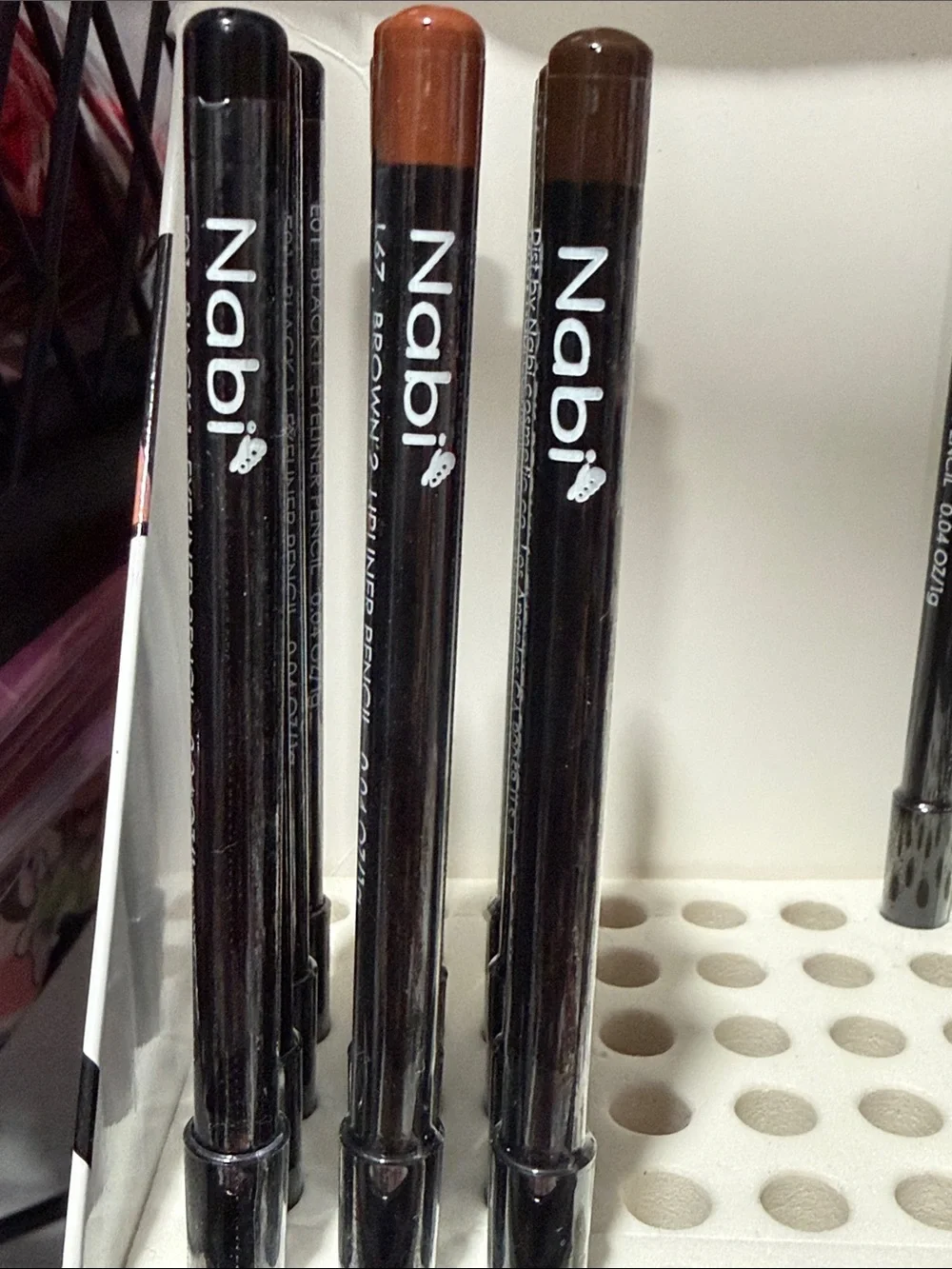 Set of 6 eye liners 2 of each color black, light brown and dark brown